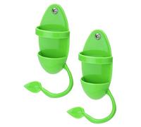 QWORK® 2Pcs Parrot Cuttlebone Holder with Perch Stand, Bird Feeder Station for Bird Food Supplies Vegetable Fruit Container