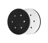 QWORK 2PCS Soft Sponge Interface Pad for Eccentric Sanders, 150mm 6 Holes Hook & Loop Soft Pad Sanding Pad, Impact Resistant Low Noise