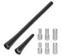 QWORK® 2PCS Universal Car Antenna Mast, 6.5cm & 17.5cm Short Antenna with 6 Screws, for Optimal AM/FM Reception