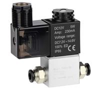 QWORK® 2V025-08 12VDC Electrical Pneumatic Solenoid Valve, PT1/4, 2/2 Way Normally Closed