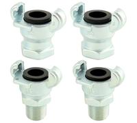 QWORK 3/4'' NPT Air Hose Fitting Set, 4 Pieces Claw Style Connectors with Self-Sealing Design,150 PSI Capacity