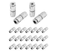 QWORK 3/8"-16 Double Expansion Anchor, 25 Pcs Zinc Plated Double Expansion Shield Anchors, Inside Screw 3/8 inch, Qty 25