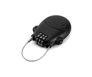 QWORK® 3 Digit Combination Lock, Cable Lock, Security Password Lock, 77cm Retractable Cable for Luggage, Bike, Ski, Snowboard