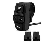 QWORK® 3 in 1 Motorcycle Handlebar Control Switch - Headlight, Turn Signal, Horn Mount on 22mm 7/8 Inch Handlebar for Motorbike, Electric Bike, E-Scooter