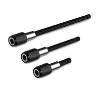 QWORK® 3 Pcs 1/4 Inch Hex Shank Quick Release Bar Socket Screwdriver Bit Holder, Magnetic Extension Chuck Adapter Set for Screws, Nuts, Drill, Driver, Drill Bit Set and Handheld Driver