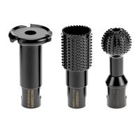 QWORK 3 PCS Wood Grinder Ball Gouge & Sphere Rotary Burr Set - 5/8"-11 Thread Angle Grinder Attachment for Hollowing, Shaping & Slotting - Heavy Duty Wood Carving Tools for Bowls, Spoons & Art