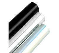 QWORK® 3 Rolls Permanent Vinyl - Self Adhesive Vinyl - Black/Sliver/Holographic - for Mug, Crafts, Party Event Decorations - 3 Rolls 1 x 5 ft Each (30 x 150 cm Each)