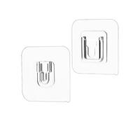 QWORK® 30 Pairs Double-Sided Adhesive Wall Hooks, Hole Free Wall Hanging Hooks for Hanging Photo Frames, Extension Leads, Clocks and More