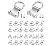 QWORK® 30 Pcs D Ring Suspension , D Ring Picture Hangers with Screws , for Photo Frame Hangers Wall DIY Bracket