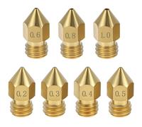 QWORK 30-Piece Brass Dyse Kit Compatible with Ender 3 Series 3D Printers - 7 Dyse Sizes 0.2/0.3/0.4/0.5/0.6/0.8/1.0mm