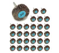 QWORK 30 Piece Flap Wheel, Grinding Wheel, 32 x 10 x 3mm, Grain 80 for Rotary Tools