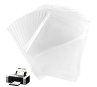 QWORK® 30 Sheets A4 Printable Clear Vinyl Sticker Paper for Inkjet Printers - Transparent, Quick-Dry, Waterproof