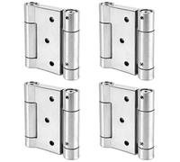 QWORK 304 Stainless Steel Swing Door Hinge, Polished Finish, Double Action, Up to 15 kg, Pack of 4