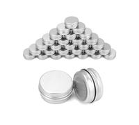 QWORK® 30Pcs Aluminum Tins with lids, Round Cans Empty Cosmetics Container Pots Travel Sample Pots for Cosmetics, Lip Balm, Salve, Candle, DIY Crafts (15ml)