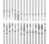QWORK® 30Pcs Nail Drill Bits Set, Efile Nail Drill Bits for Electric Nail Cutter, for Acrylic, Gel Nails, and Cuticle Care