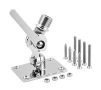 QWORK 316 Stainless Steel Adjustable Ratchet Mount - Marine Grade, Rust-Proof, Highly Polished Finish Base Mount for Boat