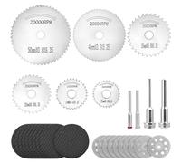 QWORK® 32Pcs Cutting Wheels Kit, Cutting Disc Rotary Tool Accessories Set with Resin Discs for Precision Cutting in Metal, Wood, Jade, Compatible with Dremel