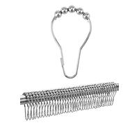 QWORK® 36 Pack shower curtain hooks, shower curtain rings, curtain hooks metal, 6.3 x 3.8 cm / 2.5 x 1.5 inches, for shower curtains, curtains, bedroom curtains