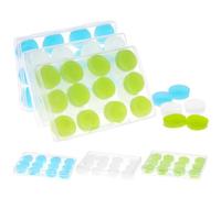 QWORK® 36 Pairs Moldable Silicone Ear Plugs, Soft Reusable Noise Reducing Earplugs for Sleeping, Swimming, Travel, Study, Office and Concerts, with 6 Storage Cases, Blue/Green/White