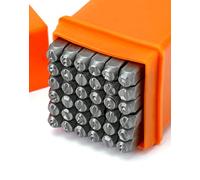 QWORK® 36Pcs Letter Number Stamping Kit Alphabet Number Punch Kit for DIY Carving Embossing on Metal Wood Leather (0-9, A-Z, &) (4mm)