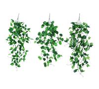 QWORK® 3PCS Artificial Hanging Plants 100CM Vine Plants for Indoor Outdoor Balcony Garden Wall Decoration