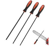 QWORK® 3Pcs Chainsaw Sharpener File, 4.0mm/4.8mm/5.5mm Carbon Steel Chainsaw Chain Sharpener, Round Files for Chainsaw Chain Maintenance