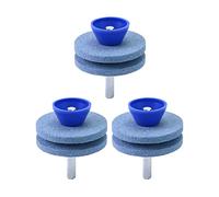 QWORK® 3PCS Lawnmower Sharpener, Garden Tool Sharpener, Double-Layer Corundum Grindstone Rotary Tool Accessories for Power Drill Hand Drill