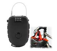 QWORK® 4 Digit Retractable Combination Lock, 51.18 Inch Cable Lock Black, for Backpack, Helmet, Basket, Bicycle