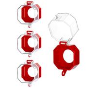 QWORK 4 Pack Clear Plastic Emergency Stop Button Cover, Transparent Switch Lockout Cover, Safety Enhancement, Maintenance
