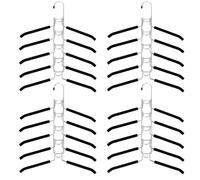 QWORK 4 Pack Clothes Hangers Space Saving, 5 in 1 Multi Layer Metal Hanger Racks for Coat, Suit, Sweater, T-Shirt