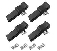 QWORK 4 Pack Flexible Rubber Draw Latch Black Soft Front Storage Rack Latch with Concealed Keeper for Cooler, Cargo Box