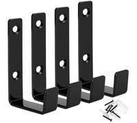 QWORK® 4 Pack Heavy Duty Garage Hooks Carbon Steel J Shape Wall Hooks for Garage, Trailers, Gym Equipments and More (3x1.8in / 8x4.5 cm)