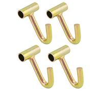 QWORK 4 Pack Tie Down Finger Tube J Hook, 2" Heavy Duty Fitment Ratchet Tightening J Hooks