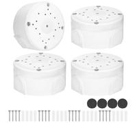 QWORK® 4 Pcs Aluminum Camera Junction Box Cable Box Waterproof for Bullet Cameras Wall and Ceiling Mount