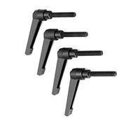 QWORK® 4 Pcs Clamping Lever Handle M8 Alloy Male Thread Adjustable Handles Black (40mm)