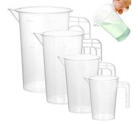 QWORK® 4 Pcs Clear Plastic Graduated Measuring Cups Set,50ml, 100ml, 250ml, and 500ml