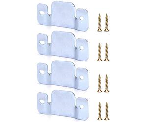 QWORK® 4 Pcs Interlocking Sofa Connectors Flush Mount Brackets Galvanized Iron Couch Connector Corner Couch Bracket with Screws (96 x 46 mm)