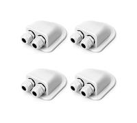 QWORK® 4 Pcs IP68 Solar Cable Entry Gland Waterproof ABS Solar Double Cable Entry Dual Cable Entry Housing for Solar Panels of RV, Caravan and Marine, White