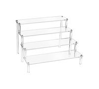 QWORK® 4 Tier Clear Acrylic Display Stand, 30x25x20cm, 4mm Thickened Board, Acrylic Retail Riser for Figures, Cupcake, Dessert, Perfume, Nail Polish, Condiment