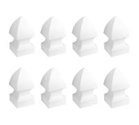 QWORK 4" Vinyl Post Cap Gothic Style Post Caps, 8 Pack White Gothic Post Cap, Vinyl Fence Post Caps for 4" Square Post