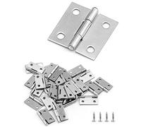 QWORK® 40 Pieces Mini Hinge 25mm, Folding Door Hinges, Butt Hinges, Stainless Steel, with 160 Screws for Home Door, Window, Storage Box Repair