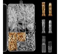 QWORK® 400 Pack 3.9mm Bullet Connectors Kit, Brass Bullet Terminals Connector Male & Female with Insulation Cover for Motorcycle Car Truck Boats Electrical Connector Kit