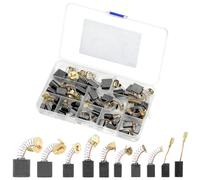 QWORK® 40pcs Electric Motor Carbon Brushes Replacement Kit, with 10 Sizes for Carbon Brushes, Compatible with Drills, Saws, Grinders & More