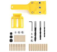 QWORK® 44 Pcs Woodworking Positioning Pin Fixture Kit, Dowel Jig Kit, Handheld Wood Drilling Positioning Pin Hole Saw Tools, 6mm / 8mm / 10mm