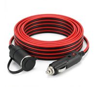 QWORK® 4m/13ft 16AWG Car Cigarette Lighter Extension Cord with 15A Fuse, Male to Female Socket Plug Car Charger for 12V 24V Vehicles