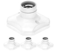 QWORK® 4Pcs E27 Light Bulb Socket Holder, E27 Screw Bulb Holder with Ceramic & Flame Retardant Base, AC 220V, for LED Light Bulbs