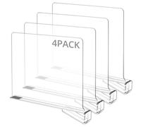 QWORK® 4PCS Shelf Dividers for Wardrobe, Clear Acrylic Adjustable Shelf Dividers, Closet Organizer for Wood Shelves, Closet Organizers and Storage for Wardrobe