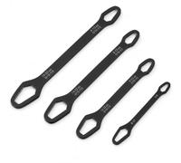 QWORK 4PCS Universal Multifunctional Wrench Set 3mm-22mm - Double-Head Self-Tightening Adjustable Spanner for Auto Repair, Machine Maintenance & Home DIY