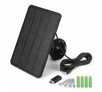 QWORK® 4W Solar Panel, with Type-C Adapter, with 3 Meters Cable, for Wireless Outdoor Security Camera, Waterproof