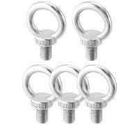 QWORK 5 Pack Stainless Steel M16 x 20mm Shoulder Lifting Ring Eye Bolt with Male Thread for Machinery, Ring Shoulder Eye Bolts